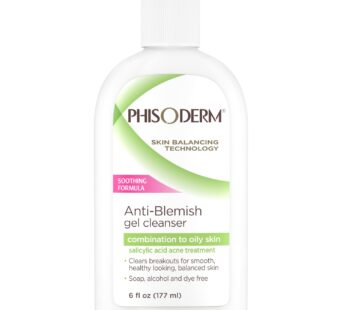 pHisoderm Anti-blemish Gel Cleanser, for Oily, Combo and Acne-prone Skin, 6 Fluid Ounce Bottle (Pack of 4)