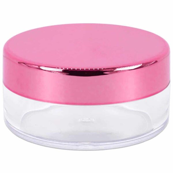Beauticom 10g/10ml (0.35 Fl Oz) Round Clear Jars with Round Top Lids for Creams, Lotions, Make Up, Powders, Glitters, and more... (Color: Metallic Ros - Image 3
