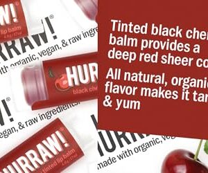 Hurraw! Black Cherry Tinted Lip Balm: (Sheer Red Tint) Organic, Certified Vegan, Cruelty and Gluten Free. Non-GMO, 100% Natural Ingredients. Bee, Shea, Soy and Palm Free. Made in USA - Image 3