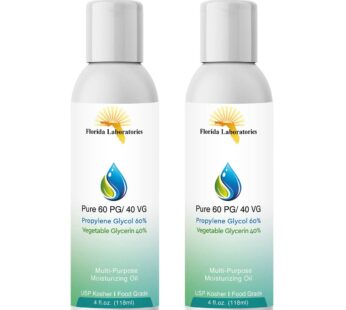 Florida Laboratories – 60/40 PG-VG Propylene Glycol & Vegetable Glycerin – 4oz (2 Pack) – Kosher 99.9% Pure Food Grade – Manufactured in The USA