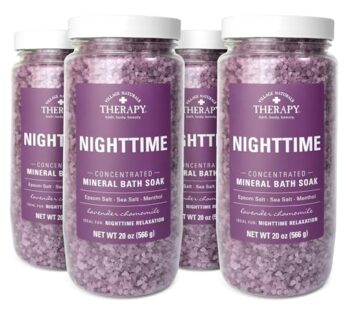 Village Naturals Therapy Nighttime Concentrated Mineral Bath Soak, 20 oz, Pack of 4