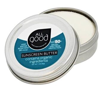 All Good Zinc Butter Sunscreen – Travel Size, Zinc Oxide Face, Nose, Ears Sunscreen, UVA/UVB Broad Spectrum SPF 50+ Water Resistant, Coral Reef Friend