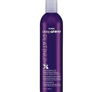 RUSK Deepshine Platinum Shampoo, 12 Oz, Gentle Cleansing Shampoo, Brightening Boost for Platinum, Silver, Gray, White, and Blonde Hair, Removes Yellow