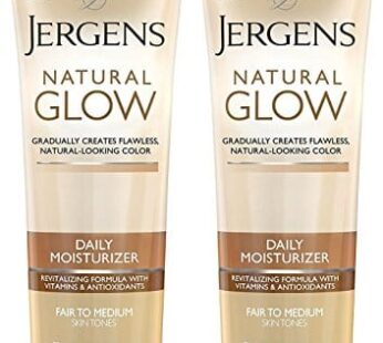 Jergens Natural Glow Daily Moisturizer, Revitalizing, Fair to Medium Skin Tones, 7.5 Ounce (Pack of 2)