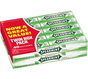 Wrigley’s Gum, Spearmint, 5 Count (Pack of 40)