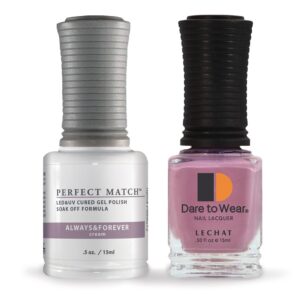 LeChat Perfect Match Gel Polish, Always & Forever, Mauve with Cream Finish, Easy Application, Soak Off Formula, 0.5 Fl Oz - Image 1