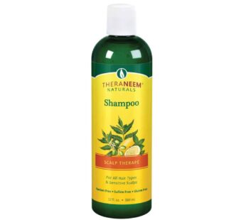 Thera Neem Scalp Therapy Shampoo, 12oz – Protects, Nourishes and Calms Sensitive Scalp with Organic Neem, Lemon and Peppermint Oils – Vegan and Cruelt