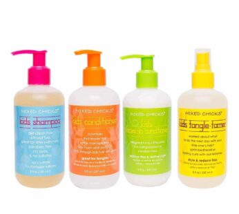 Mixed Chicks Kid’s Quad Pack – Shampoo, Conditioner, Leave-in Conditioner, Tangle-Tamer, 8 fl.oz (Pack of 4)