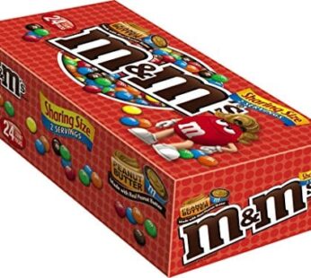 M&M’S Peanut Butter Chocolate Candy Sharing Size 2.83-Ounce Pouch 24-Count Box