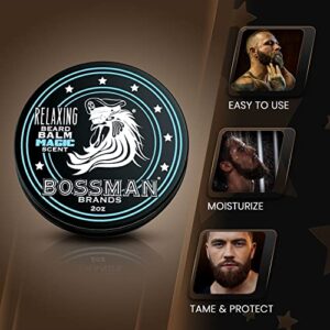 Bossman Relaxing Beard Balm - Beard Tamer, Relaxer, Thickener and Softener Cream - Beard Care Product - Made in USA (Magic Scent) - Image 4