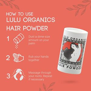 Lulu Organics Dry Shampoo and Hair Powder, All Natural, Paraben Free, Talc Free, Ideal for Oily Hair, Travel Size, Lavender and Clary Sage, 1 oz - Image 4