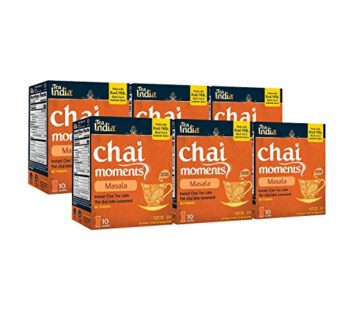 Tea India Chai Moments Masala Chai Tea Instant Latte Mix Flavorful Blend Of Premium Black Tea & Natural Ingredients Traditional Indian Caffeinated Tea