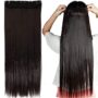 S-noilite 30"/29" Straight Curly 3/4 Full Head One Piece 5clips Clip in Hair Extensions Long Poplar Style for Women Gifts 22colors (30" - Straight, da