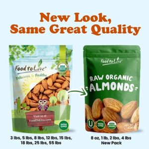 Food to Live - Organic Almonds, 2 Pounds Non-GMO, Whole, Raw, No Shell, Unpasteurized, Unsalted, Vegan, Kosher, Bulk. Keto Snack. Good Source of Vitam - Image 9