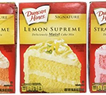 Duncan Hines Signature Cake Mix Bundle – Strawberry Supreme, Orange Supreme, Lemon Supreme 16.5oz (Pack of 3 Boxes) by Duncan Hines Signature