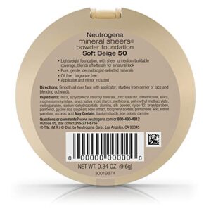 Neutrogena Mineral Sheers Powder Foundation, Soft Beige 50, 0.34 Ounce - Image 2