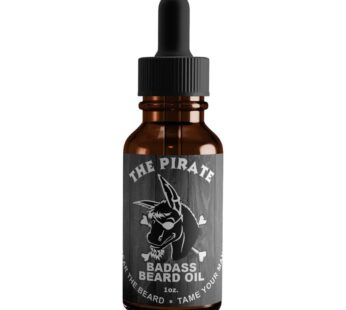 Badass Beard Care Oil For Men – The Pirate Scent, 1 oz – All Natural Ingredients, Keeps Beard and Mustache Full, Soft and Healthy