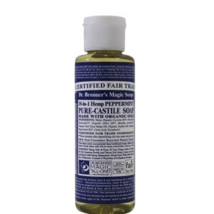 Dr. Bronner's Liquid Soap, Magic All One Pure Castile, Peppermint 18 In 1, 4 Fluid Ounce - Image 1