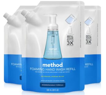 Method Foaming Hand Wash Refill Pouch, Sea Minerals, 28 Fl Oz (Pack of 3)