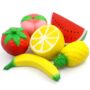 6PCS Jumbo Squishies Slow Rising Strawberry Peach Banana Lemon Watermelon Pineapple Charms Fruit Squishies Cream Scented Stress Relief Kawaii Toys for