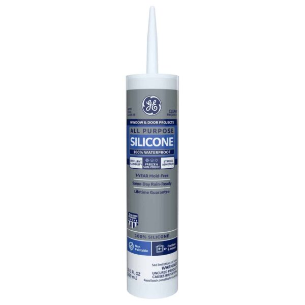 GE Window & Door Sealant Clear All Purpose, 10.1 oz, Cartridge