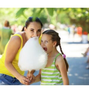 The Candery Cotton Candy Floss Sugar Raspberry Blue, Strawberry, Vanilla Pink Flavors - Includes 50 Premium Cotton Candy Cones (3-Pack 11oz with 50 Co - Image 5