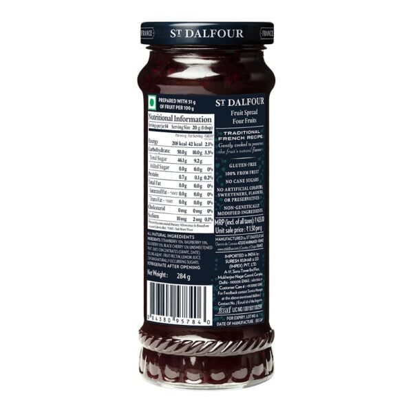 Charles Jacquin-St.Dalfour Consrv, 4 Fruits, 100%Fruit, 10-Ounce (Pack of 6) - Image 2