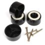 Slipstick CB511 1 Inch Tall Floor Protector Furniture Feet with Non Slip Rubber Grip (Set of 4) 2" Wide x 1" Height - Black Plastic