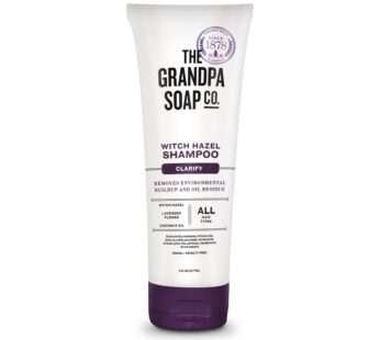 The Grandpa Soap Company Clarifying Witch Hazel Shampoo – Removes Buildup, With Witch Hazel & Lavender Flower, For All Hair Types, Vegan, Sulfates and