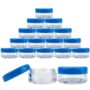 Beauticom (Quantity: 25 Pieces) 5G/5ML Round Clear Jars with Blue Lids for Lotion, Creams, Toners, Lip Balms, Makeup Samples