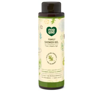 ecoLove – Natural Moisturizing Body Wash for Dry Skin – With Organic Cucumber – No SLS or Parabens – Vegan and Cruelty-Free Shower Gel, 17.6 oz