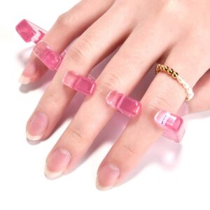 Rolabling Pedicure Toe Separators Flexible Soft Silicone Finger Toe Spacers for Nail Polish Pedicure Tools Toe Spreader for Nail Polish Application(Pi - Image 2