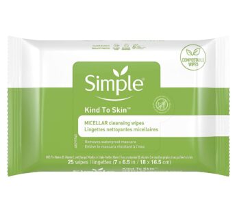Simple Facial Wipes Micellar, 25 Count (Pack of 6)