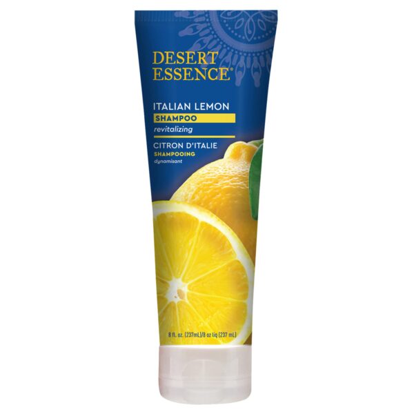 Desert Essence Italian Lemon Shampoo - 8 Fl Oz - Revitalizing - Adds Volume - Shine - Strength Scented - Certified Organic - Aloe Vera - B-complex Vit