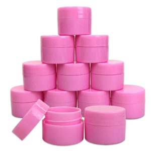 Beauticom 12 Pieces 7G/7ML (0.25oz) PINK Sturdy Thick Double Wall Plastic Container Jar with Foam Lined Lid for Powdered Eyeshadow, Mineralized Makeup - Image 1