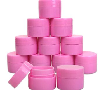 Beauticom 12 Pieces 7G/7ML (0.25oz) PINK Sturdy Thick Double Wall Plastic Container Jar with Foam Lined Lid for Powdered Eyeshadow, Mineralized Makeup