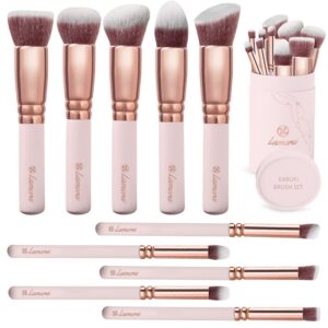 Kabuki Makeup Brush Set - Foundation Powder Blush Concealer Contour Brushes - Perfect for Liquid, Cream or Mineral Products - 10 Pc Collection with Pr - Image 1