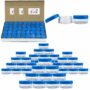 Beauticom (Quantity: 200 Pieces) 5G/5ML Round Clear Jars with Blue Lids for Scrubs, Oils, Toner, Salves, Creams, Lotions, Makeup Samples, Lip Balms