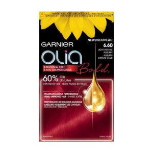 Garnier Olia Bold Ammonia Free Permanent Hair Color (Packaging May Vary), 6.60 Light Intense Auburn, Red Hair Dye, Pack of 1 - Image 1