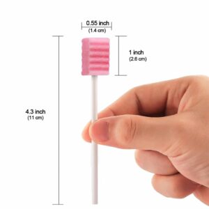 (100 Pack) Disposable Oral Swabs, Sterile Dental Sponge Swabsticks Unflavored for Mouth & Gum Cleaning - Sponge and Paper rod. - Image 3