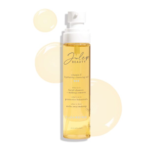 Julep Vitamin E Hydrating Cleansing Oil and Makeup Remover - Face Wash for Normal to Dry Sensitive Skin - 3.38 Fl Oz - Rosehip and Olive Oil Face Clea