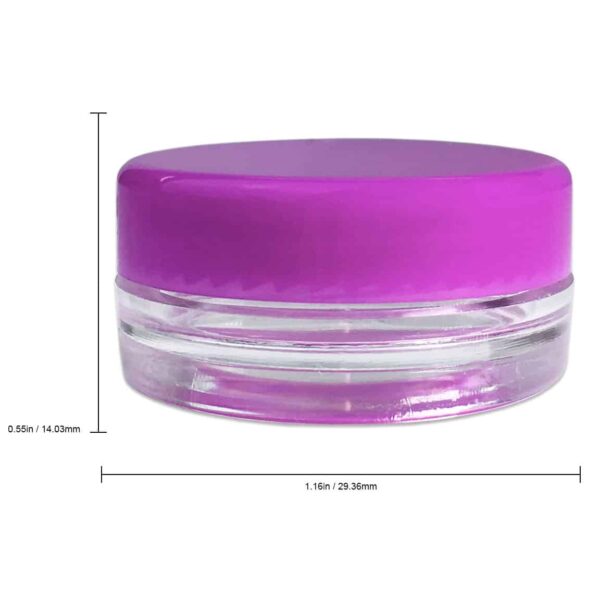 (Quantity: 50 Pieces) Beauticom 3G/3ML Round Clear Jars with PURPLE Lids for Scrubs, Oils, Toner, Salves, Creams, Lotions, Makeup Samples, Lip Balms - - Image 7