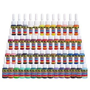 Solong Tattoo Ink Set 54 Complete Colors Pigment Kit 1/6oz (5ml) Tattoo Supply for Tattoo Kit TI1001-5-54 - Image 1