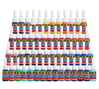 Solong Tattoo Ink Set 54 Complete Colors Pigment Kit 1/6oz (5ml) Tattoo Supply for Tattoo Kit TI1001-5-54