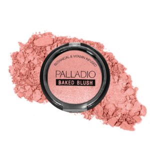 Palladio Baked Blush, Highly Pigmented Shimmery Formula, Easy to Blend and Highly Buildable, Apply Dry for a Natural Glow or Wet for a Dramatic Lumino - Image 1