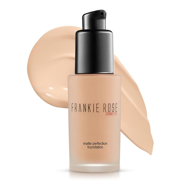 Frankie Rose Cosmetics Matte Perfection Foundation Makeup ? Long-Lasting, Hydrating Foundation for Semi-Matte Finish - Foundation Full Coverage for Al