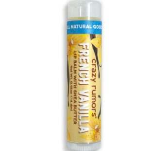 Crazy Rumors French Vanilla Lip Balm. 100% Natural, Vegan, Plant-Based, Made in USA (1-Pack)
