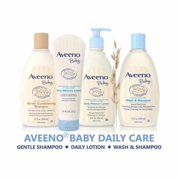 Aveeno Baby Daily Moisture Lotion with Natural Colloidal Oatmeal & Dimethicone, Fragrance-Free, 8 oz - Image 8