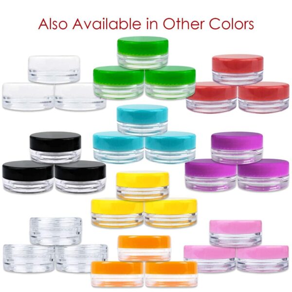 (100 Pieces Jars + Lid) Beauticom 3G/3ML Round Clear Jars with Green Screw Cap Lids for Scrubs, Oils, Toner, Salves, Creams, Lotions, Makeup Samples, Lip Balms - BPA Free - Image 9
