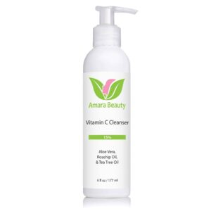 Amara Beauty Facial Cleanser with 15% Vitamin C, Aloe Vera, Rosehip Oil & Tea Tree Oil, 6 fl. oz. - Image 2